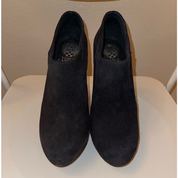 VINCE CAMUTO: Black Suede Booties (without box) - Picture 3 of 12